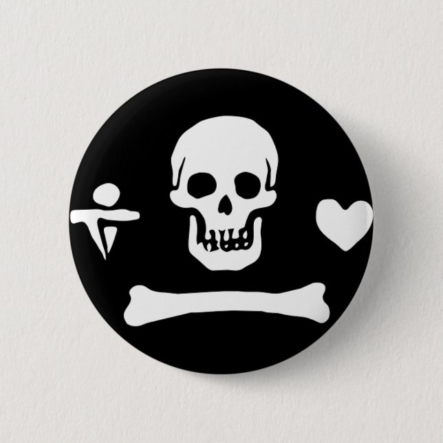 Stede Bonnet authentic pirate flag 6 Cm Round Badge (Front)