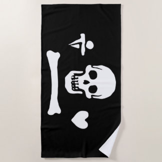 Stede Bonnet Pirate Flag Jolly Roger Beach Towel