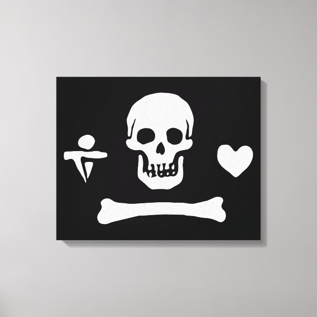 Stede Bonnet Pirate Flag Jolly Roger Canvas Print (Front)