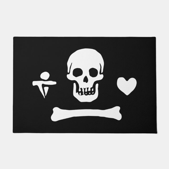 Stede Bonnet Pirate Flag Jolly Roger Doormat (Front)