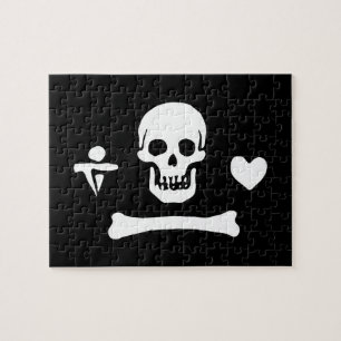 Stede Bonnet Pirate Flag Jolly Roger Jigsaw Puzzle