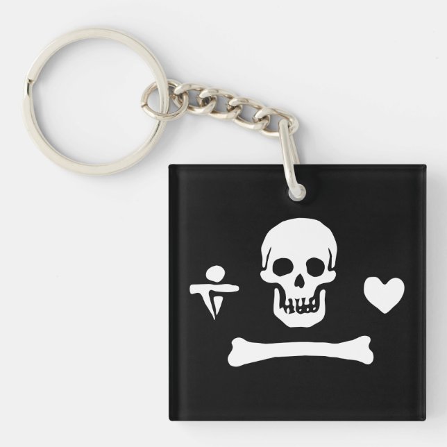 Stede Bonnet Pirate Flag Jolly Roger Key Ring (Front)