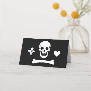 Stede Bonnet Pirate Flag Jolly Roger Place Card