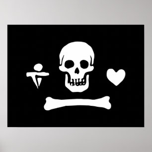 Stede Bonnet Pirate Flag Jolly Roger Poster