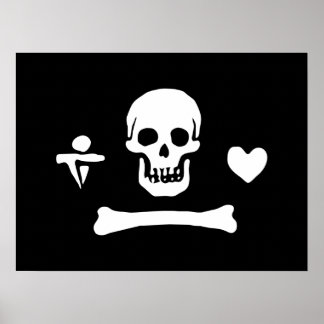 Stede Bonnet Pirate Flag Jolly Roger Poster