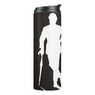Steed & Emma black & white silhouette Thermal Tumbler