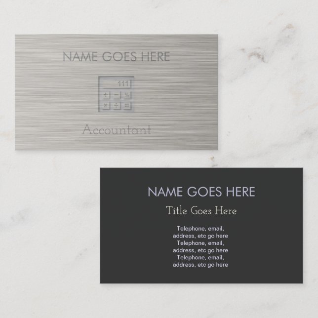 "Steel" Accountant Business Cards (Front/Back)