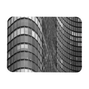 Steel and glass curtain wall of modern magnet