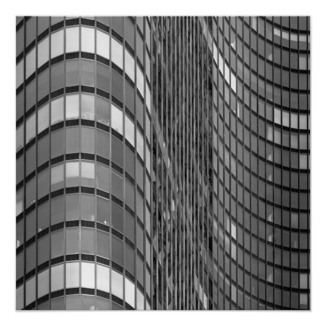 Steel and glass curtain wall of modern poster (Front)