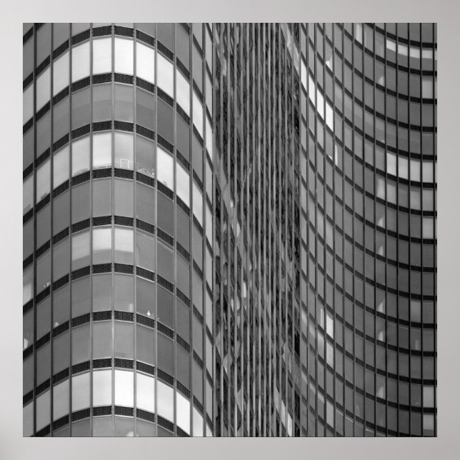 Steel and glass curtain wall of modern poster (Front)