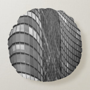 Steel and glass curtain wall of modern round cushion
