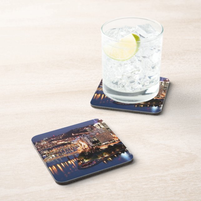 Steel and Indigo Sandwich Coaster (Right Side)