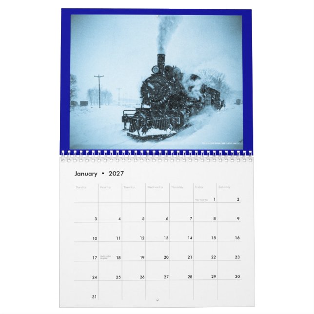 Steel and Steam 2015 Vintage Railroad Locomotives Calendar (Jan 2027)