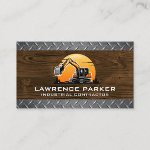 Steel and Wood   Construction Equipment Business Card
