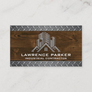 Steel and Wood   Construction   Real Estate Logo Business Card