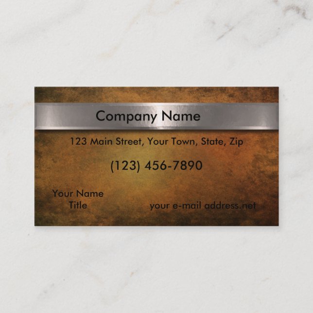 Steel Bar Rusty Iron Business Card (Front)