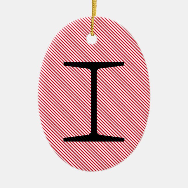 Steel Beam Ceramic Ornament (Front)