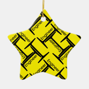 Steel Beam Engineer Pattern Ceramic Tree Decoration