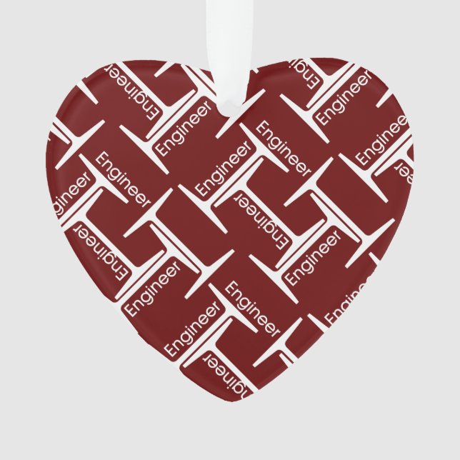 Steel Beam Engineer Pattern Ornament (Front)