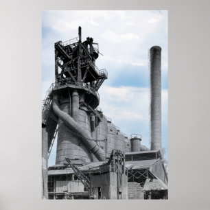 Steel Blast Furnace - 2nd Industrial Revolution Poster