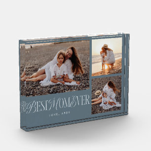 Steel Blue Best Mum Ever Collage Photo Block