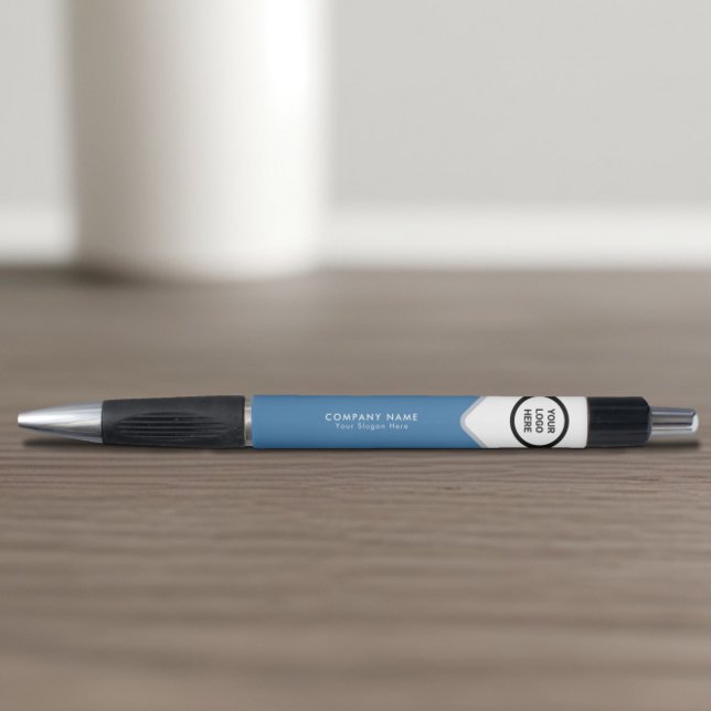 Steel Blue Branded Promotional Corporate Swag Pen (Creator Uploaded)