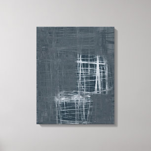 Steel blue grey abstract Stretched Canvas Print