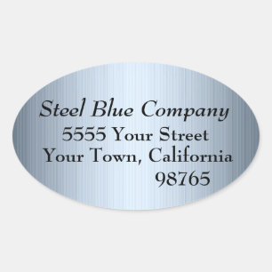 Steel Blue Metal Address Labels Stickers