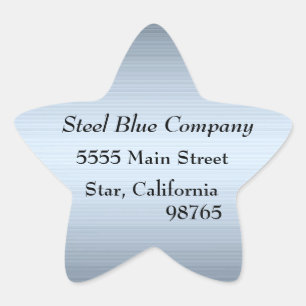 Steel Blue Metal Address Labels Stickers