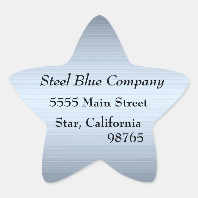 Steel Blue Metal Address Labels Stickers (Front)