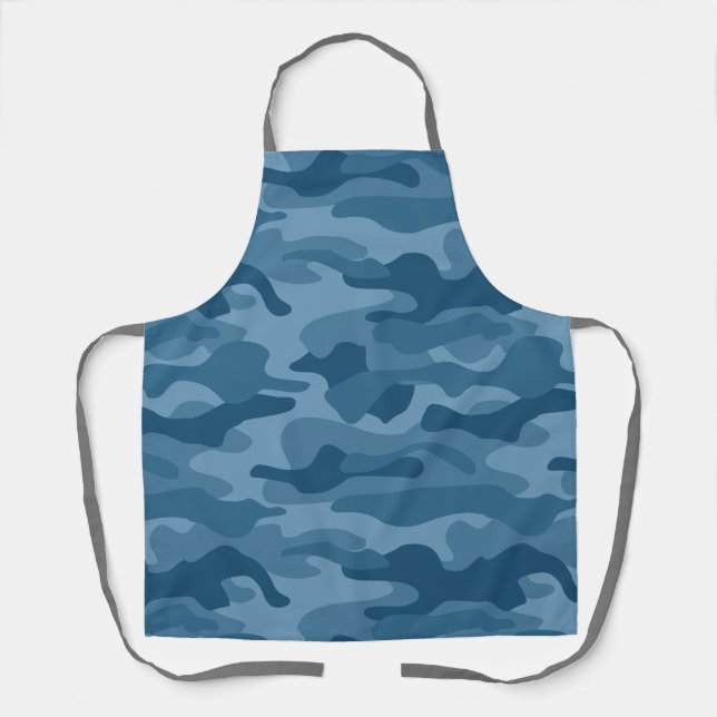 Steel Blue Monocolor Camo Apron (Front)