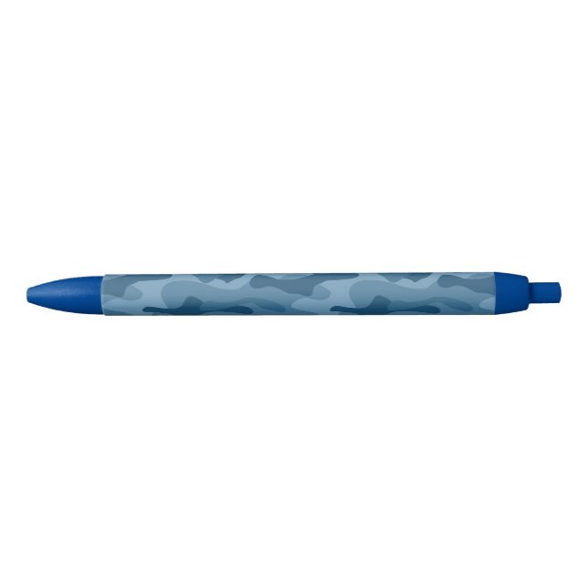 Steel Blue Monocolor Camo Black Ink Pen (Front)