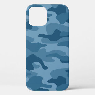 Steel Blue Monocolor Camo iPhone 12 Case