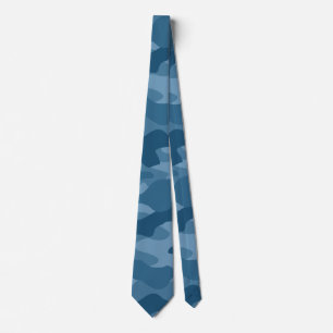 Steel Blue Monocolor Camo Tie