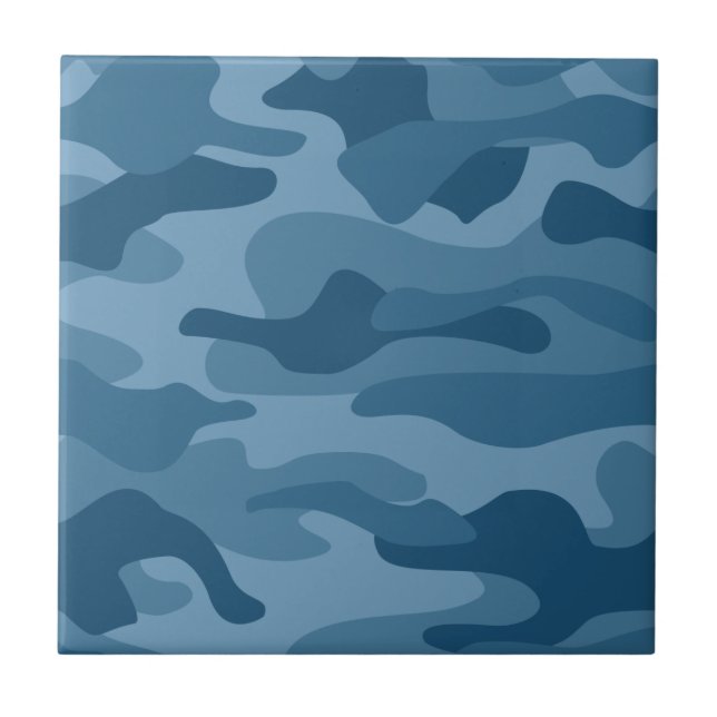 Steel Blue Monocolor Camo Tile (Front)