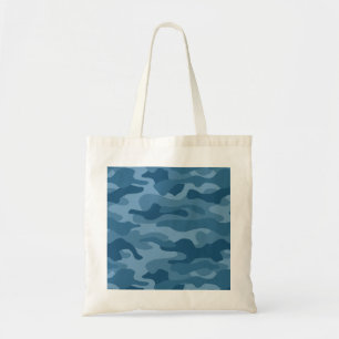 Steel Blue Monocolor Camo Tote Bag
