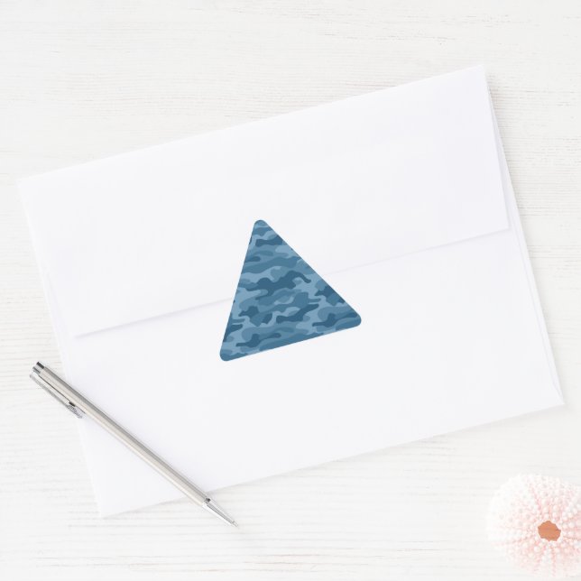 Steel Blue Monocolor Camo Triangle Sticker (Envelope)