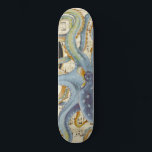 Steel Blue Octopus Music Compass Skateboard<br><div class="desc">octopus art</div>