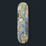 Steel Blue Octopus Music Compass Skateboard<br><div class="desc">octopus art</div>