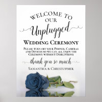 Steel Blue Rose Chic Unplugged Wedding Ceremony