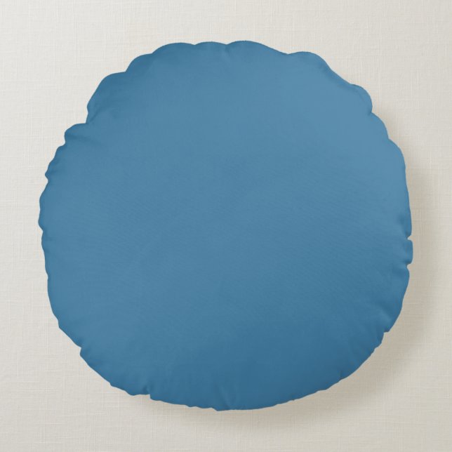 Steel Blue Solid Blank Colour Round Cushion (Front)