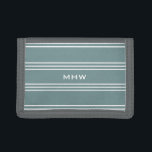 Steel Blue Stripes custom monogram wallets<br><div class="desc">Change the text field to what you want. You can change the font and its size and colour by using the "Customise it" function,  as well as change the background colour of this item to any colour of your choice. See my store for more items with this design.</div>