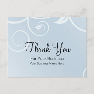 Steel Blue Swirls :: Business Postcard Template