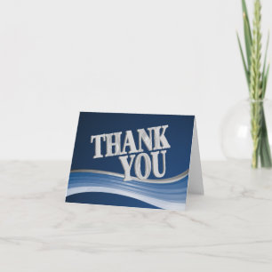 Steel Blue Wave Thank You Card