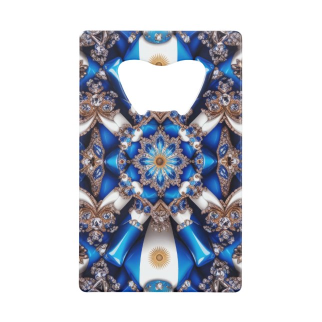 Steel Bottle Opener with Argentinian Colours (Front)