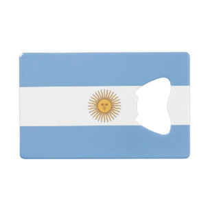 Steel Bottle Opener with flag of Argentina