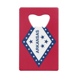 Steel Bottle Opener with flag of Arkansas