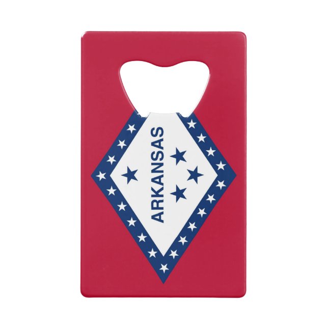 Steel Bottle Opener with flag of Arkansas (Front)