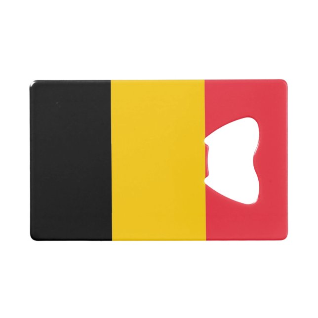 Steel Bottle Opener with flag of Belgium (Front (Horizontal))