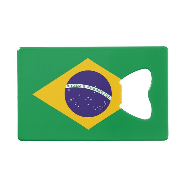 Steel Bottle Opener with flag of Brazil (Front (Horizontal))